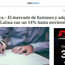 El mercado de fusiones y adquisiciones en Amrica Latina cae un 14% hasta noviembre